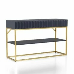 Cilker 2 Drawers Sofa Table - miBasics Antique Blue/gold