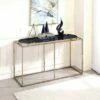 Denban Faux Marble Sofa Table - miBasics White Marble/champagne 1 Denban Faux Marble Sofa Table - miBasics White Marble/champagne -Console Tables Sales unnamed file 4843