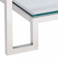 Studio 55D Modern Polished Steel Rectangular Console Table 47 1/2" X 13 3/4" Clear Glass Sliver Living Room House Entryway Balcony -Console Tables Sales unnamed file 4853