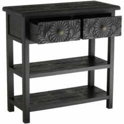 55 Downing Street Country Cottage Wood Console Table 31 1/2" x 13 3/4" with Drawer Black for Living Room Bedroom Bedside Entryway -Console Tables Sales unnamed file 4861