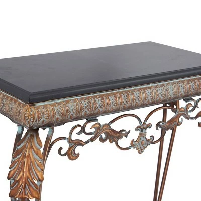 Olivia & May Set of 2 Traditional Iron Console Tables with Mirror Bronze - Olivia & May 4 Olivia & May Set of 2 Traditional Iron Console Tables with Mirror Bronze - Olivia & May - Image 2