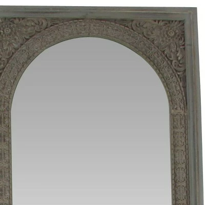 Olivia & May Natural Wood Console Mirror Brown - Olivia & May 4 Olivia & May Natural Wood Console Mirror Brown - Olivia & May - Image 2