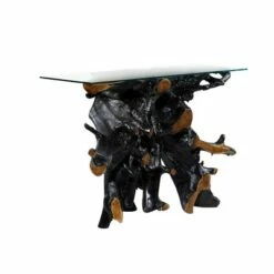 Olivia & May Contemporary Teak Wood Console Table Gold - Olivia & May -Console Tables Sales unnamed file 4883