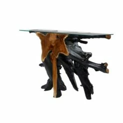 Olivia & May Contemporary Teak Wood Console Table Gold - Olivia & May -Console Tables Sales unnamed file 4888