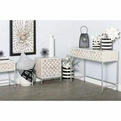 Olivia & May Set of 3 Contemporary Wood Console Tables Beige - Olivia & May