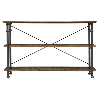 Ronay Rustic Industrial Console Table - Inspire Q® Brown 3 Ronay Rustic Industrial Console Table - Inspire Q® Brown