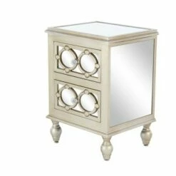 Olivia & May Set of 3 Glam Mirrored Wood Console Tables Silver - Olivia & May -Console Tables Sales unnamed file 4958