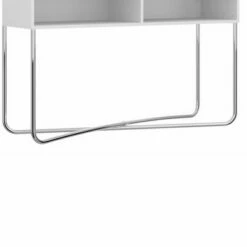 Wooden Console Table with 2 Open Compartments and Metal Frame White/Chrome - The Urban Port -Console Tables Sales unnamed file 4992