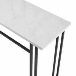 Taki Modern Asymmetrical Waterfall Entry Table - Saracina Home Faux White Marble -Console Tables Sales unnamed file 5029