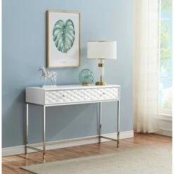 Islander 2 Drawer Console Table White - Treasure Trove Accents -Console Tables Sales unnamed file 5101
