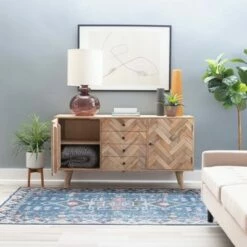 Lachlan 2 Drawer 2 Door Console Natural - Powell Company -Console Tables Sales unnamed file 5138