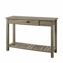 June Rustic Farmhouse Entry Table with Lower Shelf - Saracina Home Brushed White -Console Tables Sales unnamed file 515