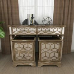 Olivia & May Set of 3 Glam Wood Console Tables Gray - Olivia & May -Console Tables Sales unnamed file 5160