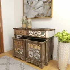 Olivia & May Set of 3 Glam Wood Console Tables Gray - Olivia & May -Console Tables Sales unnamed file 5161