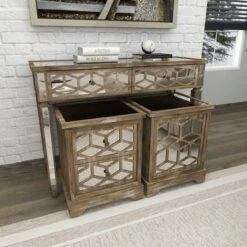 Olivia & May Set of 3 Glam Wood Console Tables Gray - Olivia & May -Console Tables Sales unnamed file 5163