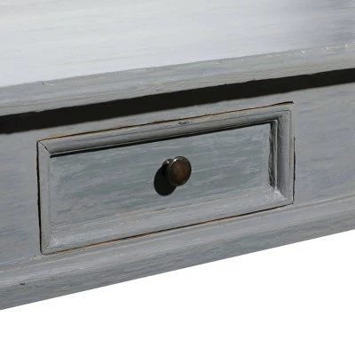 Olivia & May Rustic Mahogany Console Table Gray - Olivia & May 6 Olivia & May Rustic Mahogany Console Table Gray - Olivia & May - Image 4