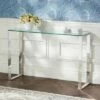 Studio 55D David 47 1/2" Wide Steel And Glass Modern Console Table 2 Studio 55D David 47 1/2" Wide Steel And Glass Modern Console Table -Console Tables Sales unnamed file 5196