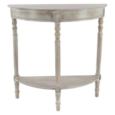Wood Half Round Console Table Taupe - Olivia & May 6 Wood Half Round Console Table Taupe - Olivia & May - Image 4