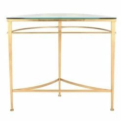 Baur Antique Gold Glass Console Table Gold - Safavieh -Console Tables Sales unnamed file 5273