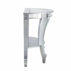 Lupina Glam Demilune Console Table Matte silver - Aiden Lane -Console Tables Sales unnamed file 5281