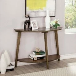 Nicolina Open Shelf Sofa Table Dark Oak - miBasics