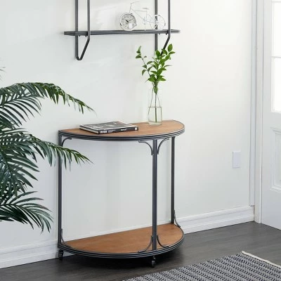 Olivia & May Industrial Metal Console Table Brown - Olivia & May 3 Olivia & May Industrial Metal Console Table Brown - Olivia & May