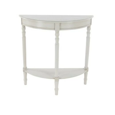 Olivia & May Farmhouse Wooden Console Table Cream - Olivia & May 4 Olivia & May Farmhouse Wooden Console Table Cream - Olivia & May - Image 2