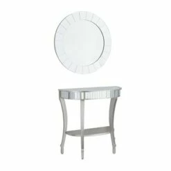 Olivia & May Set of 2 Glam Fir Console Tables with Mirror White - Olivia & May -Console Tables Sales unnamed file 5385