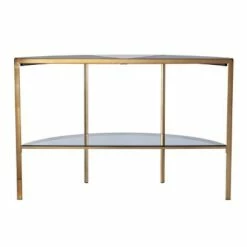 Lenaedo Demilune Console Table Black/White/Gold - Aiden Lane