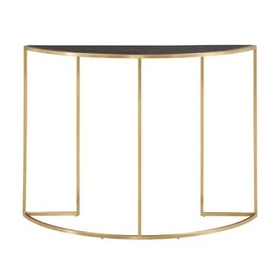 Jocelyn Antique Metal Half Round Sofa Table Gold - Inspire Q 4 Jocelyn Antique Metal Half Round Sofa Table Gold - Inspire Q - Image 2