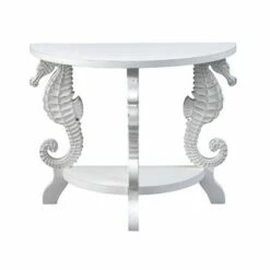 Dauphin Demilune Console Table White - Treasure Trove Accents