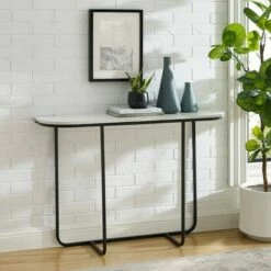 Megan Modern Glam Curved Console Table - Saracina Home Faux White Marble/gold -Console Tables Sales unnamed file 5499