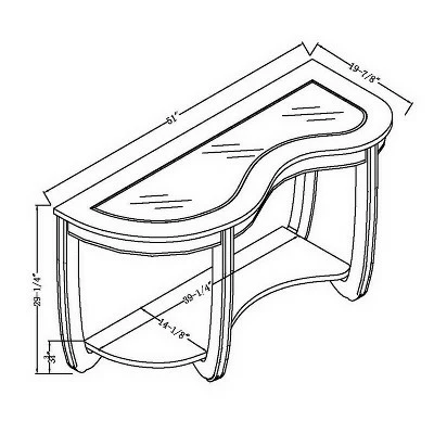 Kinto Modern Curved Glass Top Sofa Table Dark Red - HOMES: Inside + Out 4 Kinto Modern Curved Glass Top Sofa Table Dark Red - HOMES: Inside + Out - Image 2