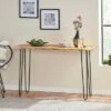Plumb Handcrafted Modern Industrial Acacia Wood Console Table with Hairpin Legs Natural/Black - Christopher Knight Home -Console Tables Sales unnamed file 5533