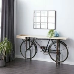 Olivia & May Rustic Metal Console Table Black - Olivia & May