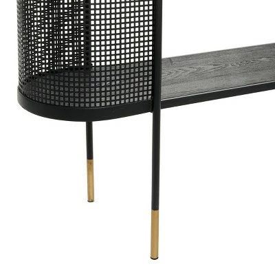 Olivia & May Contemporary Metal Oval Console Table Black - Olivia & May 5 Olivia & May Contemporary Metal Oval Console Table Black - Olivia & May - Image 3