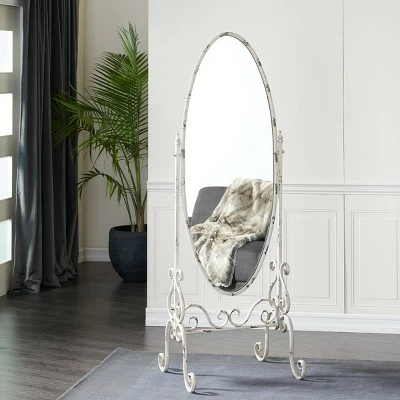 Olivia & May Vintage Metal Console Mirror White - Olivia & May 3 Olivia & May Vintage Metal Console Mirror White - Olivia & May