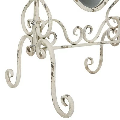 Olivia & May Vintage Metal Console Mirror White - Olivia & May 4 Olivia & May Vintage Metal Console Mirror White - Olivia & May - Image 2