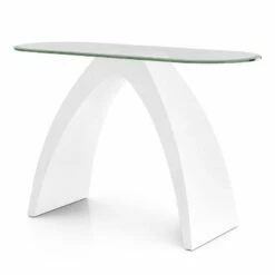 Gummerton Glass Top Sofa Table - miBasics Black High Gloss