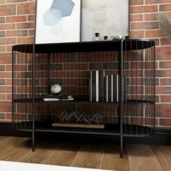 Olivia & May Contemporary Metal Console Table Black - Olivia & May -Console Tables Sales unnamed file 5654