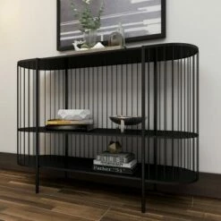 Olivia & May Contemporary Metal Console Table Black - Olivia & May -Console Tables Sales unnamed file 5655