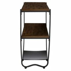 Blakes Rustic Industrial Style Textured Finish Metal Distressed Wood Console Table - Antique Black - Baxton Studio -Console Tables Sales unnamed file 566
