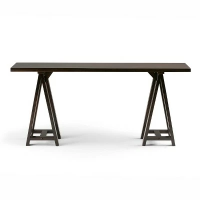 Hawkins Solid Wood Console Sofa Table - Wyndenhall Medium Saddle Brown 4 Hawkins Solid Wood Console Sofa Table - Wyndenhall Medium Saddle Brown - Image 2