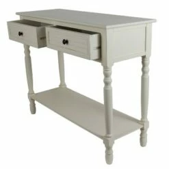 Simplify Shutter Drawer Console Table Cream - Decor Therapy