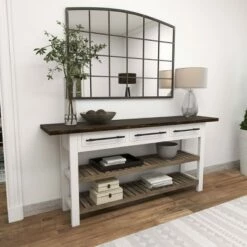 Olivia & May Farmhouse Wood Rectangle Console Table White - Olivia & May -Console Tables Sales unnamed file 594