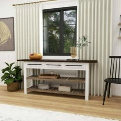 Olivia & May Farmhouse Wood Rectangle Console Table White - Olivia & May -Console Tables Sales unnamed file 597