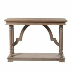 Wood Trestle Console Table with Arch Design Brown - StyleCraft