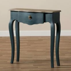 Mazarine Classic and Provincial Spruce Finished Console Table Blue - Baxton Studio -Console Tables Sales unnamed file 685