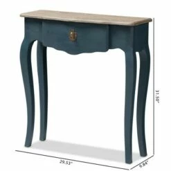 Mazarine Classic and Provincial Spruce Finished Console Table Blue - Baxton Studio -Console Tables Sales unnamed file 686
