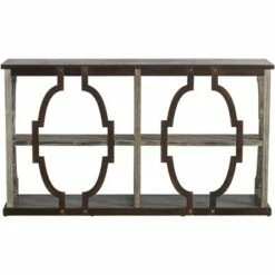 Crestview Collection Farmhouse Chestnut Wood Three-Tier Console Table 64" x 36" Brown Antique White for Living Room Entryway House -Console Tables Sales unnamed file 699